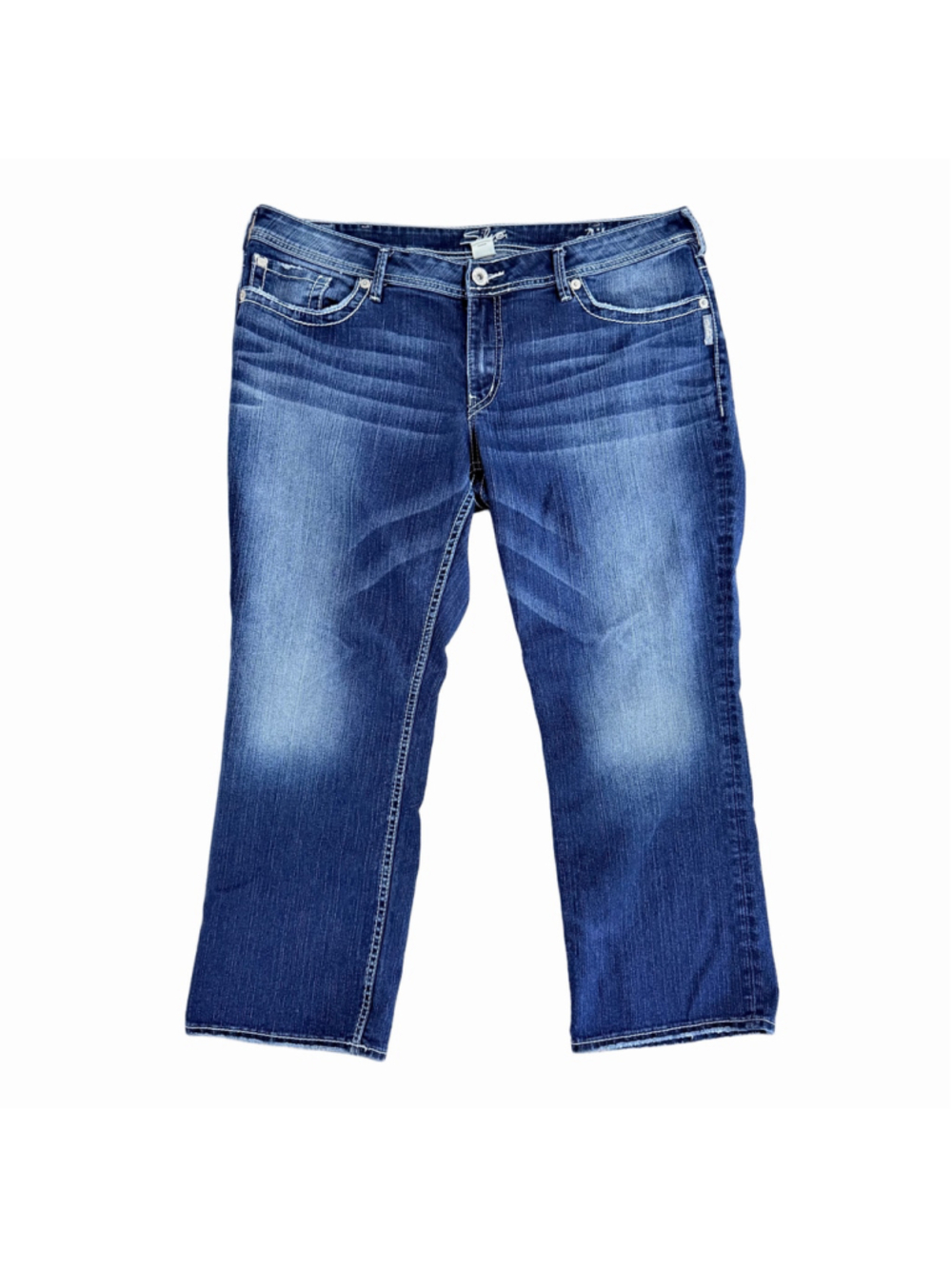 Silver Jeans Aiko Capri Blue Denim Jeans Women's Size 18 Y2K Classic Casual